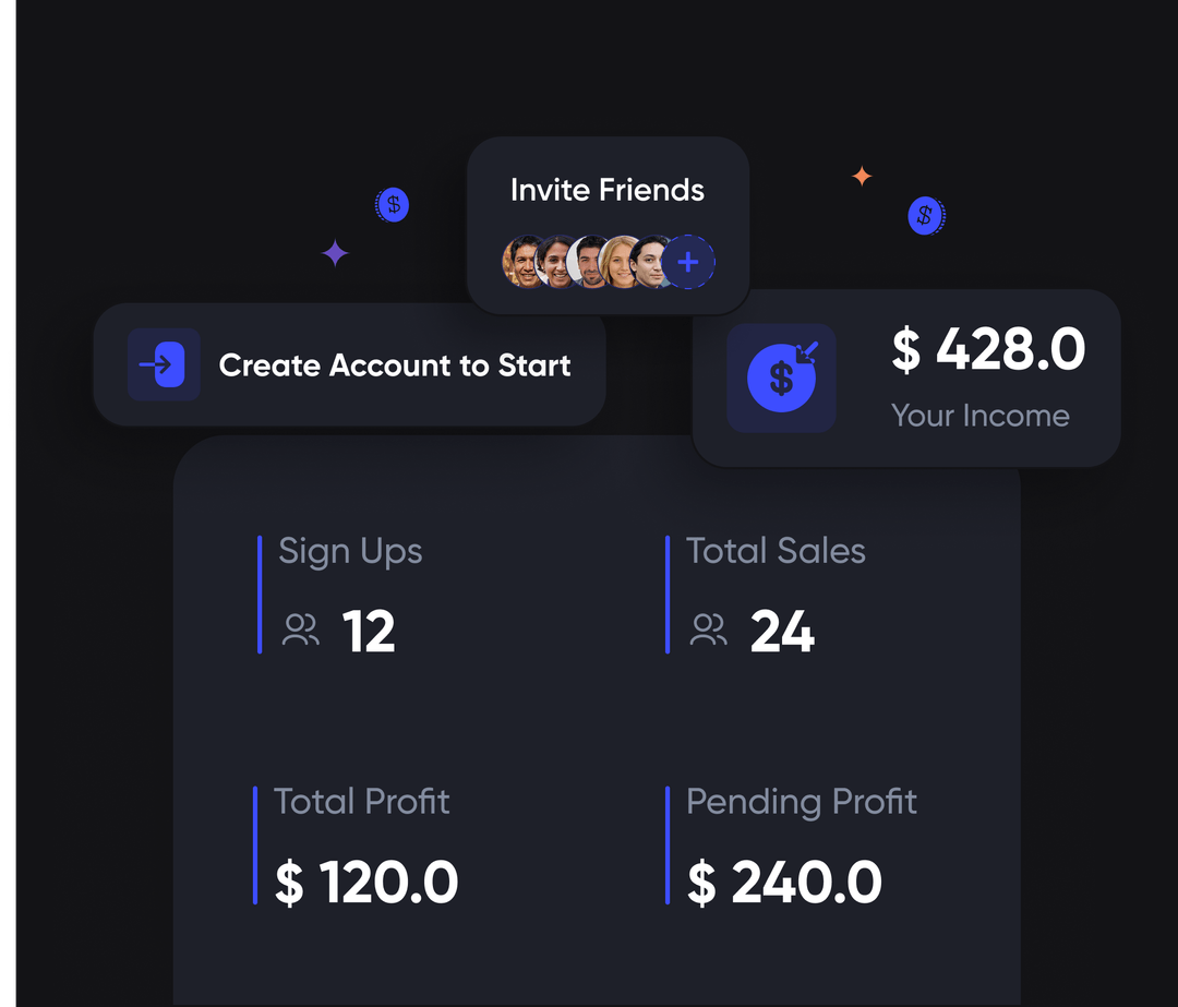 Screenshot of UltraTrader's referral feature.